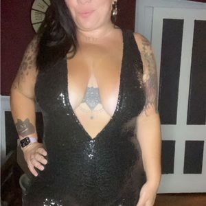Sparkly black sequin romper XL